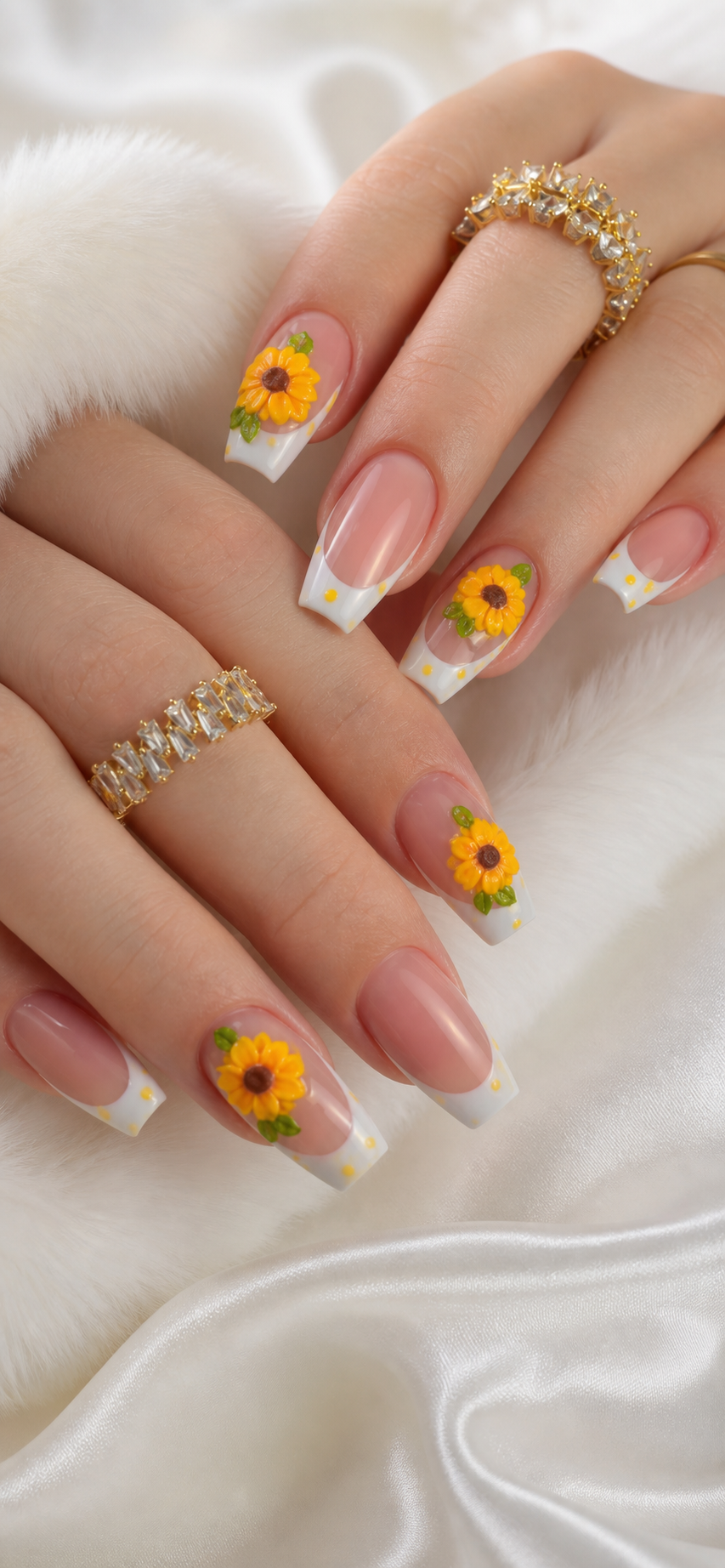 Sunflower nail art by Jessica Nails